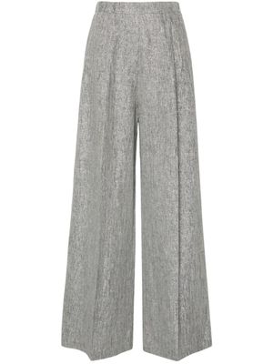 Forte Forte pantalon palazzo à taille haute - Bleu