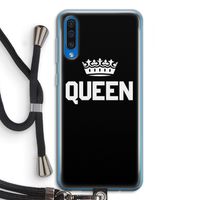 Queen zwart: Samsung Galaxy A50 Transparant Hoesje met koord
