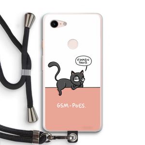 GSM poes: Pixel 3 XL Transparant Hoesje met koord
