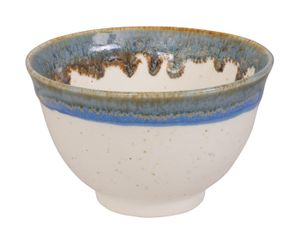 Handgemaakte Theekop - Japanse Stijl - Wit/Blauw - 9 x 5.4cm
