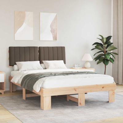Bedframe met Gevoerd Hoofdgedeelte Taupe 140 x 190 cm