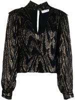 IRO blouse en jacquard Lila à col plongeant - Noir