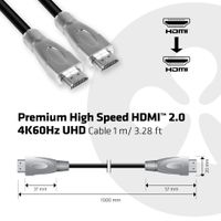 club3D CAC-1311 HDMI-kabel HDMI Aansluitkabel HDMI-A-stekker, HDMI-A-stekker 1.00 m Zwart, Zilver Folie afscherming, High Speed HDMI, UL gecertificeerd, Ultra - thumbnail