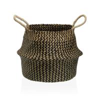Decoratieve Mand Versa Zwart Zeealgen Ø 28 cm