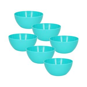 Plasticforte Schaaltjes - 6x stuks - kunststof - kommetjes - dessert/ontbijt - D14 x H6 cm - blauw