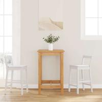 Barkrukken 2 stuks Wit Massief Hout Rubber