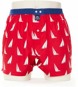 McAlson Boxershort Rood Zeilboot Met Lange Pijpen Los Model