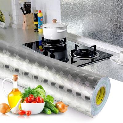 Keuken wand kachel aluminiumfolie olie-proof stickers anti-fouling hoge temperatuur zelfklevende Croppable wallpaper muur sticker grootte: 40cmx5m (s