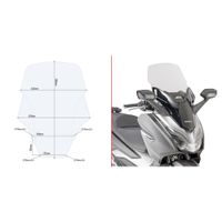 GIVI Windscherm, moto en scooter, D1166ST Verhoogd transparant
