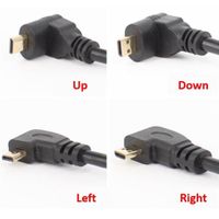 Left Angle Micro HDMI Male to HDMI Female Cable, 17cm - thumbnail