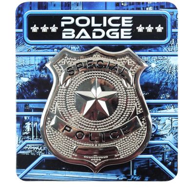 Zilveren politie badge verkleed accessoire