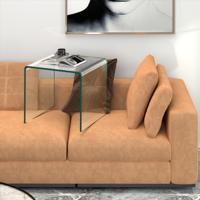 Salontafel van Gehard Glas Transparante Consoletafel met Antislip Glijders Geïntegreerde Glazen Bijzettafel Eenvoudig te Reinigen