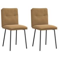Eetkamerstoelen 2 st fluweel bruin