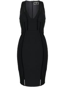 Elisabetta Franchi robe mi-longue cintrée à design sans manches - Noir