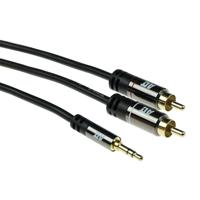 ACT AK6236 audio kabel 3,5 m 2 x RCA 3.5mm Zwart - thumbnail