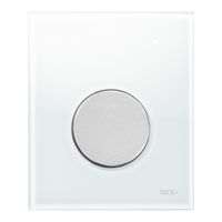 Urinoir Bedieningsplaat TECE Loop Glas Wit 10,4x12,4 cm (met mat chromen toets) - thumbnail