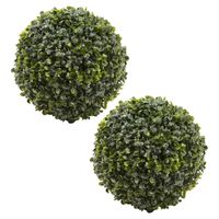 Everlands Buxus bol kunstplanten - 2x stuks - klein - D22 cm - groen - kunststof - Kunstplanten - thumbnail