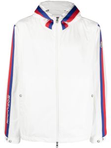 Moncler veste à bandes logo - Blanc