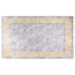 VidaXL Vloerkleed wasbaar anti-slip 150x230 cm grijs en goudkleurig