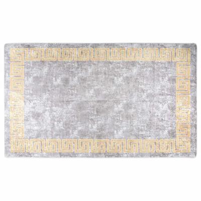 VidaXL Vloerkleed wasbaar anti-slip 150x230 cm grijs en goudkleurig