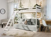 Hoogslaper met Slaapbank Sophie - Ribstof Grijs