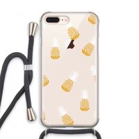Ananasjes: iPhone 7 PLUS Transparant Hoesje met koord