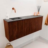 Toiletmeubel Mondiaz Joya Dlux | 100 cm | Meubelkleur Ruby | Faye wastafel Sombra Wasbak Links | Zonder kraangat(en)