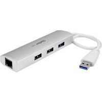 StarTech.com 3 Poorts aluminium USB 3.0 hub met Gigabit Ethernet netwerkadapter