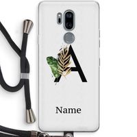 Charcoal Flora: LG G7 Thinq Transparant Hoesje met koord