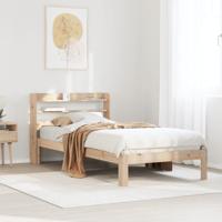 Bedframe met hoofdbord massief grenenhout 75x190 cm