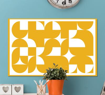 Geometrische canvas schilderij Kunstvormen geel patroon