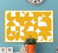 Geometrische canvas schilderij Kunstvormen geel patroon