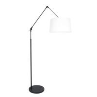 Steinhauer Verstelbare vloer schemerlampPrestige Chic 35cm zwart met linnen wit - 8184ZW
