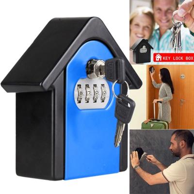 Hut vorm wachtwoord lock opbergdoos veiligheid vak Wandkast veiligheid box (blauw)