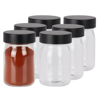 Excellent Houseware Kruidenpotjes - 6x stuks - 250 ml - glas - met rvs deksel - luchtdicht
