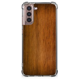 Samsung Galaxy S21 Plus Stevig Telefoonhoesje Donker Hout