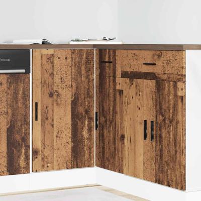 Keuken onderkast Lyon bewerkt hout oud houtkleurig