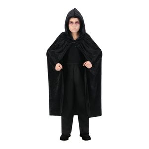 Halloween Dracula cape - voor kinderen - fluweel - zwart - L120 cm One size  -