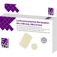 TRU COMPONENTS T1906SA036 Printplaat Hardpapier (l x b) 100 mm x 60 mm 35 µm Rastermaat 5 mm Inhoud 4 stuk(s)