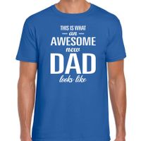 Awesome new dad t-shirt blauw voor heren - papa in wording cadeau shirt 2XL  -