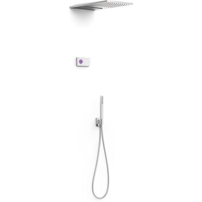 Regendouche set electronisch Tres Shower technology | Inbouw | Thermostaatkraan | 3-weg | Vierkant | Chroom