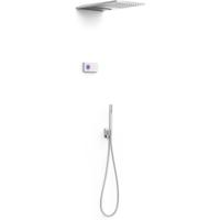 Regendouche set electronisch Tres Shower technology | Inbouw | Thermostaatkraan | 3-weg | Vierkant | Chroom