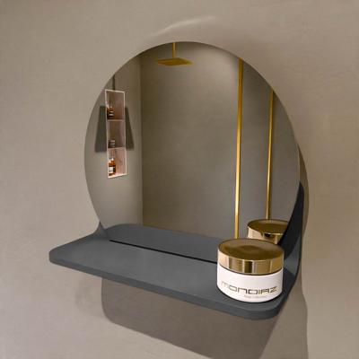 MONDIAZ SPOT spiegel rond 30cm met Spiegelplanchet kleur Dark Grey.