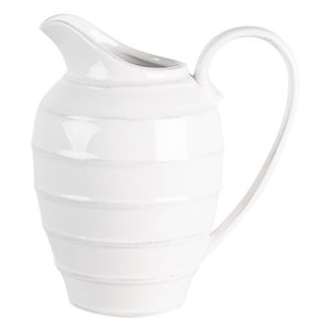 Clayre & Eef Decoratieve Schenkkan 21x15x23 cm Wit Keramiek Rond Waterkan Wit Waterkan