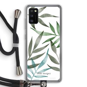 Tropical watercolor leaves: Samsung Galaxy A41 Transparant Hoesje met koord