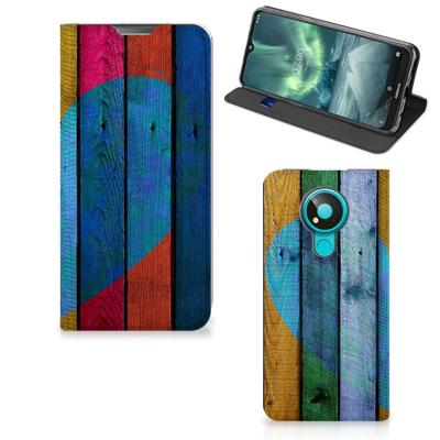 Nokia 3.4 Book | Wallet Case | Wood Heart - Cadeau voor je Vriend