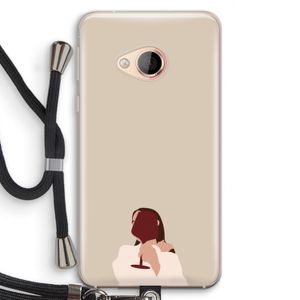 I drink wine: HTC U Play Transparant Hoesje met koord