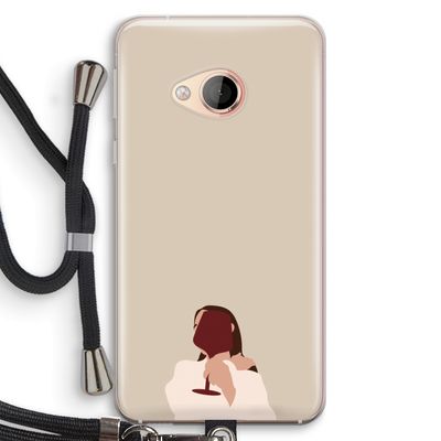 I drink wine: HTC U Play Transparant Hoesje met koord