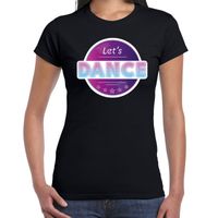 Lets Dance disco / feest t-shirt zwart voor dames - thumbnail