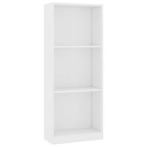 The Living Store Boekenkast - Modern - Type- Hoge boekenkast - Afmetingen- 40x24x108 cm - Kleur- Wit - Materiaal-